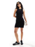 Object racer neck jersey mini dress in black