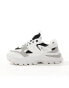 SEQWL chunky trainers in silver with black details