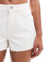 Miss Selfridge heart pocket denim shorts in ecru