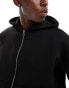 Weekday Simon scuba zip through hoodie in black