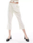 Reclaimed Vintage capri trousers with bows in white co-ord