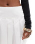 ASOS DESIGN satin pleated mini skirt in white - WHITE