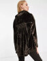 Free People oversized velvet shirt in chocolate brown