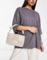 ASOS DESIGN leather and suede weave crossbody bag with knotted top handle and detachable crossbody bag strap in stone