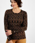 Petite Trina Python-Print Sweater, Created for Macy's