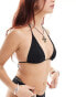 Weekday Leash triangle tie bikini top in black