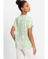 100% Cotton Short Sleeve Paisley Print Split Neck T-Shirt