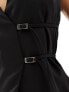 Kaiia exclusive sleeveless buckle side waistcoat in black