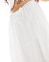 SNDYS cotton tie waist tiered maxi skirt co-ord in white