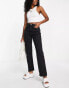 Weekday Rowe Extra high waist straight leg jeans in echo black - BLACK