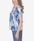 Women's Bayou V-neck Wavy Abstract Top