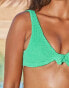 Moda Minx X Sophie Piper scrunch knot bikini top in emerald