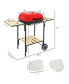 Outsunny 24" Portable Charcoal Grill with Wheels and Storage for Outdoor Gatherings