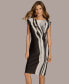 Women's Printed Scuba Sheath Dress