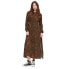 SUPERDRY Printed LS Smocked Long Dress