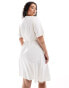 ONLY Curve wrap linen mix mini dress in cream