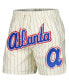 Men's Cream Atlanta Braves Pinstripe Retro Classic Woven Shorts