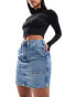 Calvin Klein Jeans denim mini skirt in light wash