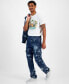 Men's Julian Straight Leg Textured Denim Cargo Pants