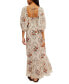 Women's All The Attitude Printed Lace-Trim Balloon-Sleeve Cotton Maxi Dress