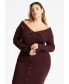 Plus Size Off Shoulder Sweater Midi Dress