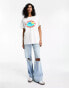 ASOS DESIGN oversized t-shirt with dolphin graphic in white