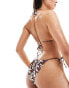 & Other Stories floral print tie waist bikini bottom in brown