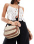 Accessorize straw mix crossbody bag in tan