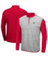 Men's Heather Gray, Red Fresno State Bulldogs Prospect Quarter-Zip Jacket