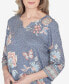 Scottsdale Women's Floral Border Split Neck Top