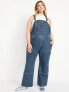 Baggy Wide-Leg Jean Overalls