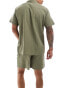 South Beach tonal seersucker stripe beach short in khaki