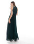 Vila Bridesmaid halterneck maxi dress in dark green