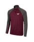 Men's Maroon, Charcoal Virginia Tech Hokies Two Yutes Raglan Quarter-Zip Windshirt