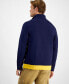 Men's Quarter-Zip Colorblocked Fleece Sweater, Created for Macy's