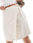 Object linen touch mini wrap skirt in cream