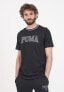 PUMA Men's Black SHORT SLEEVE T-shirt Black Mens Puma Squad Graphic