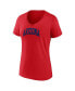 Women's Red Arizona Wildcats Basic Arch V-Neck T-shirt