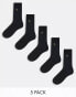 Farah 5 pack dress socks in black