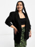 ASOS DESIGN Curve long line perfect blazer in black