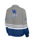 Women's Gray Distressed Kentucky Wildcats Vintage-Like Throwback Windbreaker Full-Zip Jacket