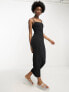 COLLUSION square neck cami maxi dress in black