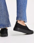 ASOS DESIGN Dotty slip on plimsolls in black