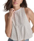 Women's Sleeveless Eyelet Cropped Top