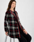 Petite Plaid Open-Front Cardigan