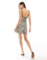 Pull&Bear contrast trim cami mini dress in leopard print