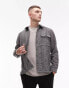 Topman new herringbone overshirt in black