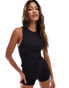 ASOS 4505 Icon seamless rib 00's racer vest in black