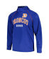 Men's Royal Distressed Denver Broncos Gridiron Classics Throwback Raglan Long Sleeve Hooded T-shirt