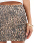 ASOS DESIGN mini skort in leopard print